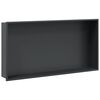 vidaXL Hornacina ducha acero inoxidable negro mate 62x32x9 cm