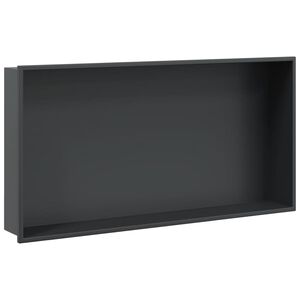 vidaXL Hornacina ducha acero inoxidable negro mate 62x32x9 cm