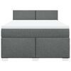 vidaXL Cama box spring con colch&oacute;n tela gris oscuro 160x200 cm