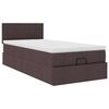 vidaXL Estructura cama otomana colch&oacute;n tela marr&oacute;n oscuro 90x190 cm