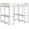 vidaXL Cama alta con escritorio y escalera madera blanca 180x200 cm