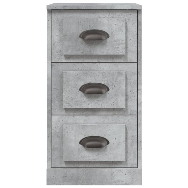 vidaXL Aparador de madera contrachapada gris hormigón 36x35,5x67,5 cm