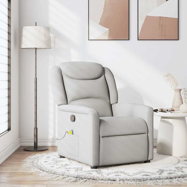 vidaXL Sill&oacute;n de masaje reclinable de tela gris nube