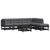 vidaXL Juego de muebles de jard&iacute;n 7 pzas y cojines madera maciza negro