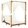 vidaXL Tumbona doble con cortinas y cojines madera maciza de acacia