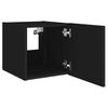 vidaXL Muebles de TV de pared con luces LED 2 uds negro 30,5x35x30 cm