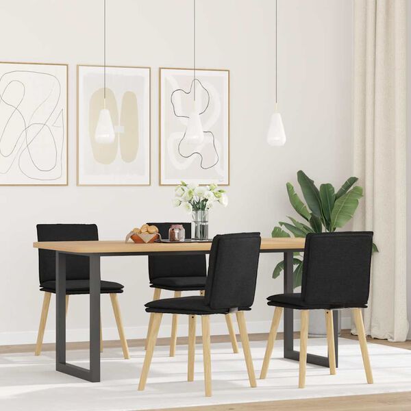 vidaXL Sillas de comedor 4 unidades tela negras