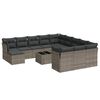 vidaXL Set sof&aacute;s de jard&iacute;n con cojines 13 piezas rat&aacute;n sint&eacute;tico gris