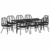 vidaXL Conjunto de Comedor de Jard&iacute;n 9 pcs Negro rat&aacute;n sint&eacute;tico