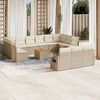 vidaXL Set sof&aacute;s de jard&iacute;n 14 pzas con cojines rat&aacute;n sint&eacute;tico beige