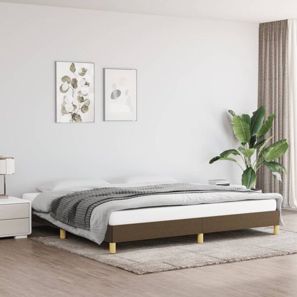 vidaXL Cama sin colchón tela marrón oscuro 200x200 cm