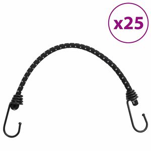 vidaXL Cuerdas el&aacute;sticas con tiras reflectantes y ganchos 25 uds 38 cm