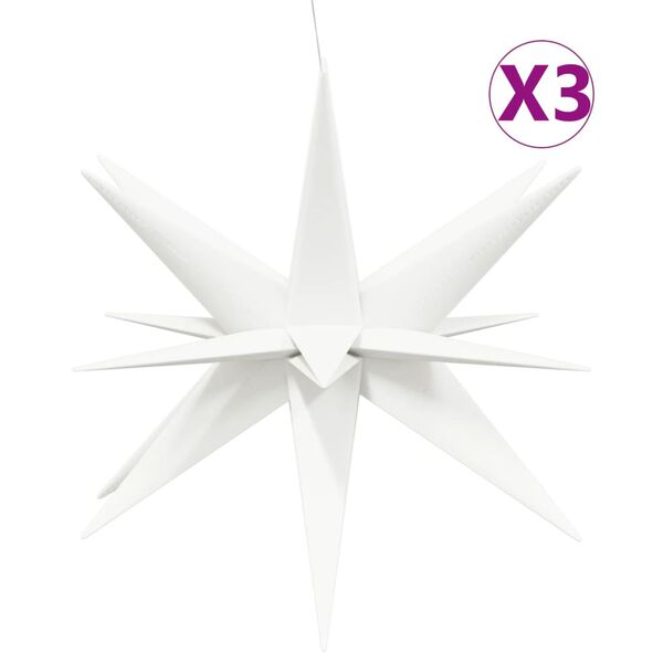 vidaXL L&aacute;mparas de Navidad LED plegables 3 unidades blanco 100 cm