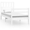 vidaXL Estructura de cama sin colch&oacute;n madera maciza blanco 100x200 cm