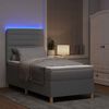 vidaXL Cama Box Spring LED con colch&oacute;n Gris Claro 90 x 190 cm tela