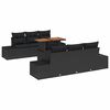 vidaXL Conjunto de sof&aacute;s de jard&iacute;n 7 uds. Negro rat&aacute;n sint&eacute;tico