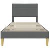 vidaXL Estructura de cama con cabecera Gris oscuro 90 x 200 cm tela