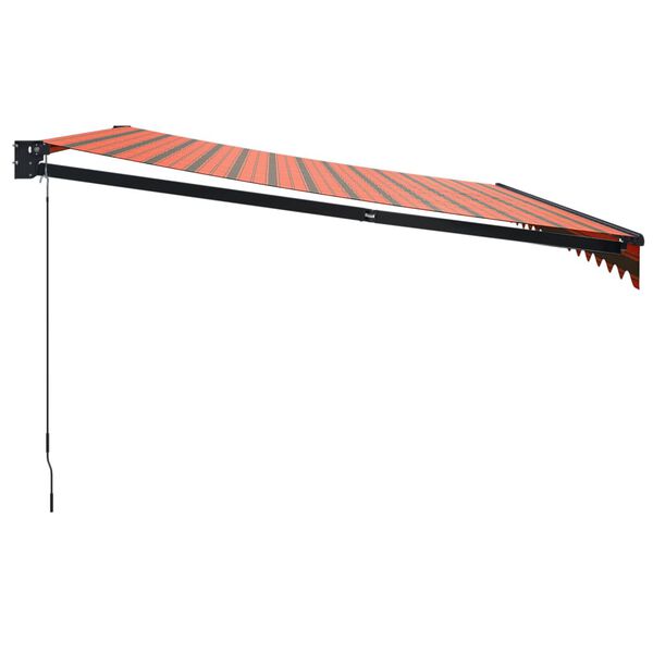 vidaXL Toldo retr&aacute;ctil aluminio y tela naranja y marr&oacute;n 4x3 m