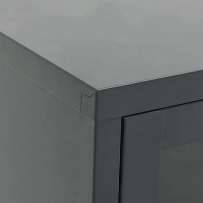 vidaXL Mueble para TV acero y vidrio gris antracita 90x30x44 cm