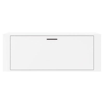 vidaXL Mueble zapatero pared contrachapada blanco brillo 100x35x38 cm