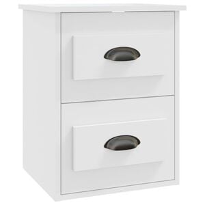 vidaXL Mesita de noche de pared blanca 41,5x36x53 cm