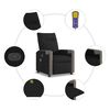 vidaXL Sill&oacute;n reclinable de masaje de tela negro