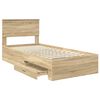 vidaXL Estructura de cama con cabecera Roble Sonoma 90 x 190 cm