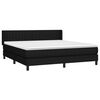 vidaXL Cama box spring con colch&oacute;n tela negro 160x200 cm
