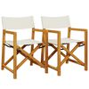 vidaXL Sillas de director plegables 2 unidades tela blanco crema