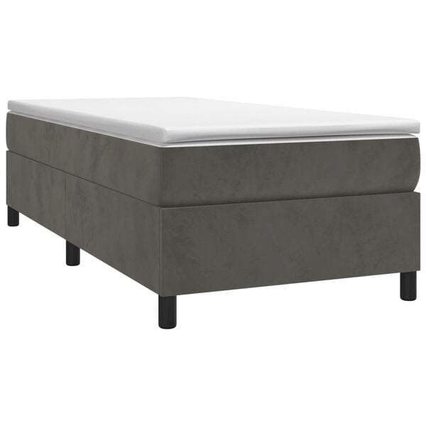 vidaXL Estructura de cama con somier terciopelo gris oscuro 90x200 cm