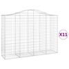 vidaXL Cestas gaviones 11 uds forma de arco hierro 200x50x140/160 cm