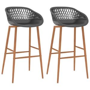 vidaXL Taburetes de cocina 2 unidades gris