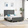 vidaXL Estructura de cama con cabecera Gris oscuro 140 x 190 cm tela