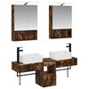 vidaXL Juego de Muebles de Ba&ntilde;o 5 uds. Roble Ahumado