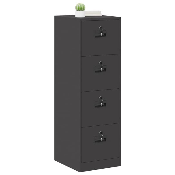 vidaXL Mueble archivador con caj&oacute;n 2 pcs Negro 44 x 50 x 139 cm