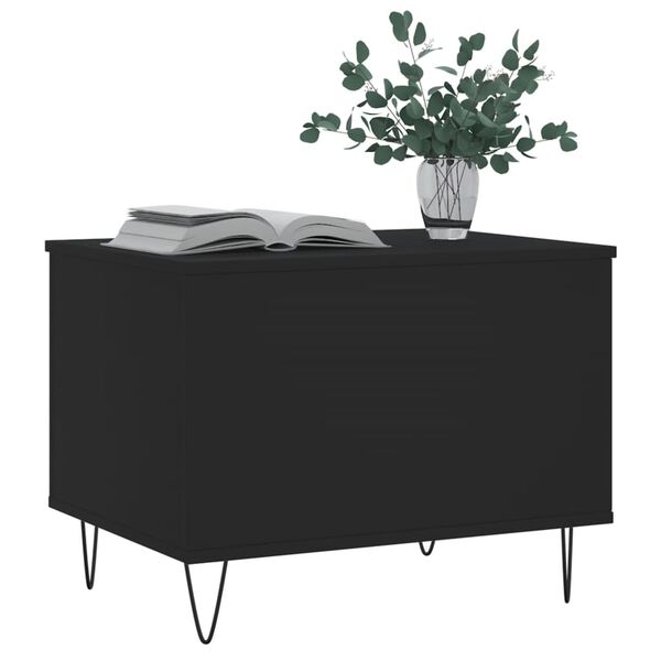 vidaXL Mesa de centro madera contrachapada negro 60x44,5x45 cm