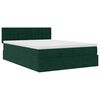 vidaXL Estructura de cama otomana con colch&oacute;n verde oscuro 140x200 cm