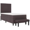 vidaXL Cama tipo Box Spring con colch&oacute;n Marr&oacute;n Oscuro 90 x 200 cm tela