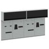 vidaXL Juego de Armarios de Herramientas con estante 6 uds. Negro