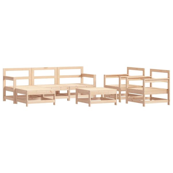 vidaXL Juego de muebles de jard&iacute;n 7 piezas y cojines madera maciza