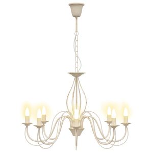 vidaXL L&aacute;mpara de ara&ntilde;a regulable E14 Metal Blanco antiguo