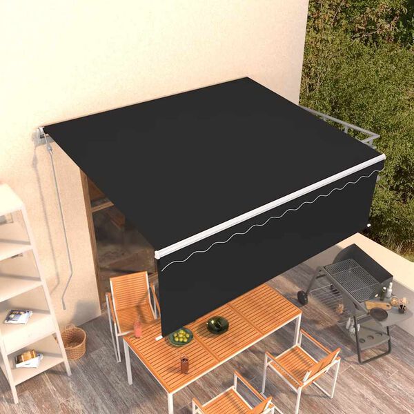vidaXL Toldo automático retráctil con persiana gris antracita 4x3 m