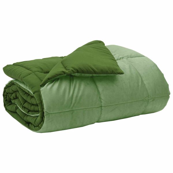 vidaXL Edred&oacute;n de Invierno Acolchado Verde 200 x 240 cm Microfibra