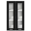 vidaXL Mueble colgante con puerta Riga Roble Negro 60 x 31 x 100 cm