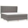 vidaXL Cama box spring con colch&oacute;n tela gris oscuro 160x200 cm