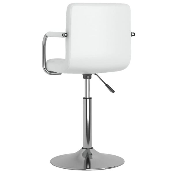 vidaXL Silla de comedor de cuero sintético blanco
