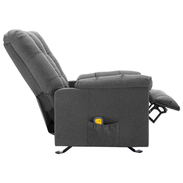 vidaXL Sill&oacute;n de masaje reclinable de tela gris claro