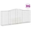 vidaXL Cestas de gaviones 6 uds forma de arco hierro 400x50x160/180 cm