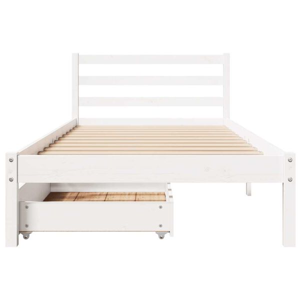 vidaXL Estructura de cama sin colch&oacute;n madera de pino blanca 90x200 cm