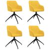 vidaXL Sillas de comedor giratorias 4 unidades tela amarillo
